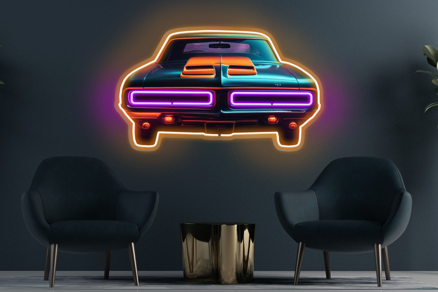 Hot Rod custom neon LED sign featuring vibrant glowing lights, perfect for car enthusiasts, garages, or automotive-themed decor.