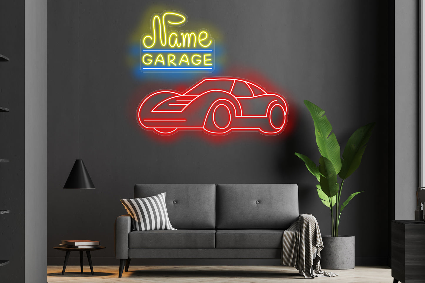 Customizable Name Garage neon LED sign with vibrant, personalized lighting, perfect for garage or man cave decor