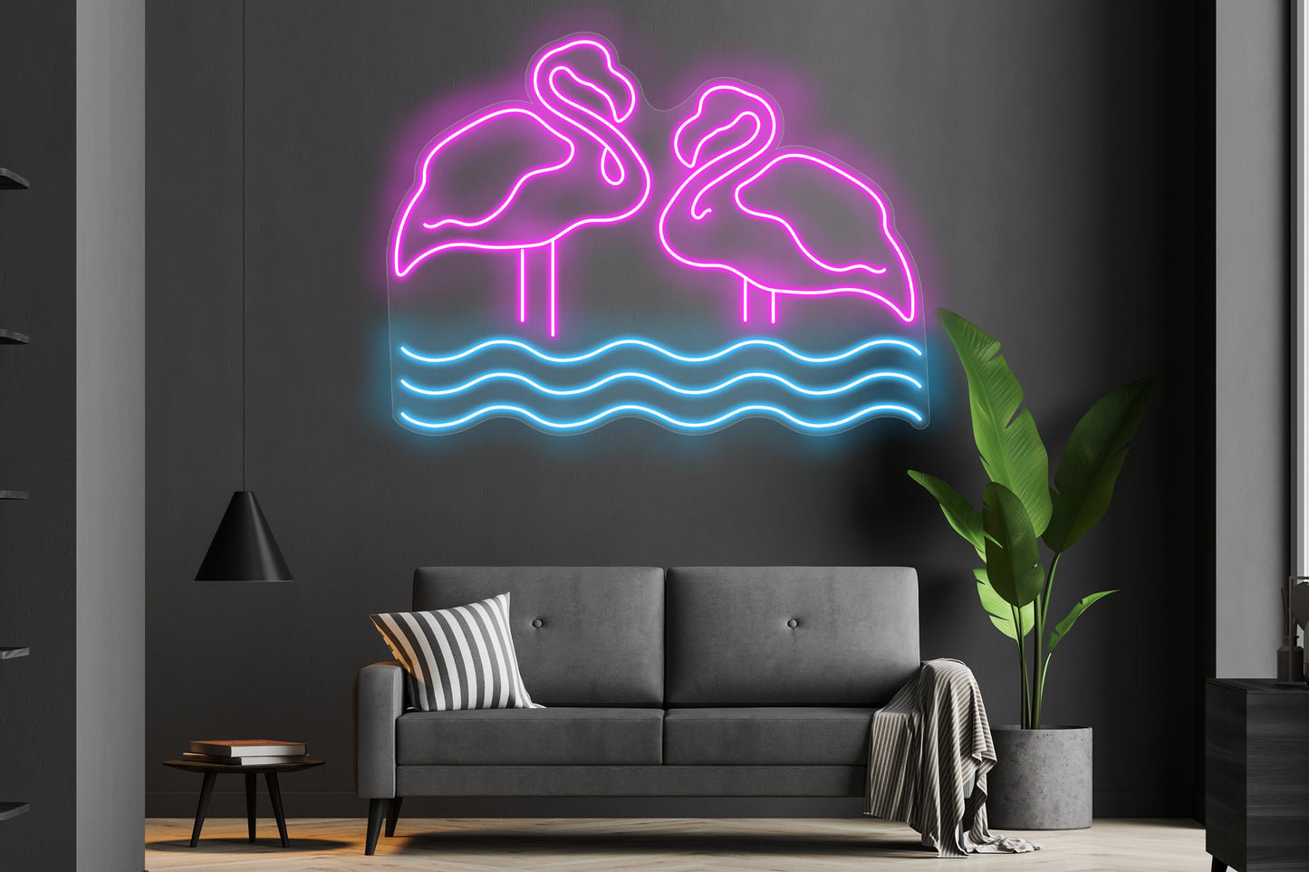 Two Flamingos Custom Neon LED Sign