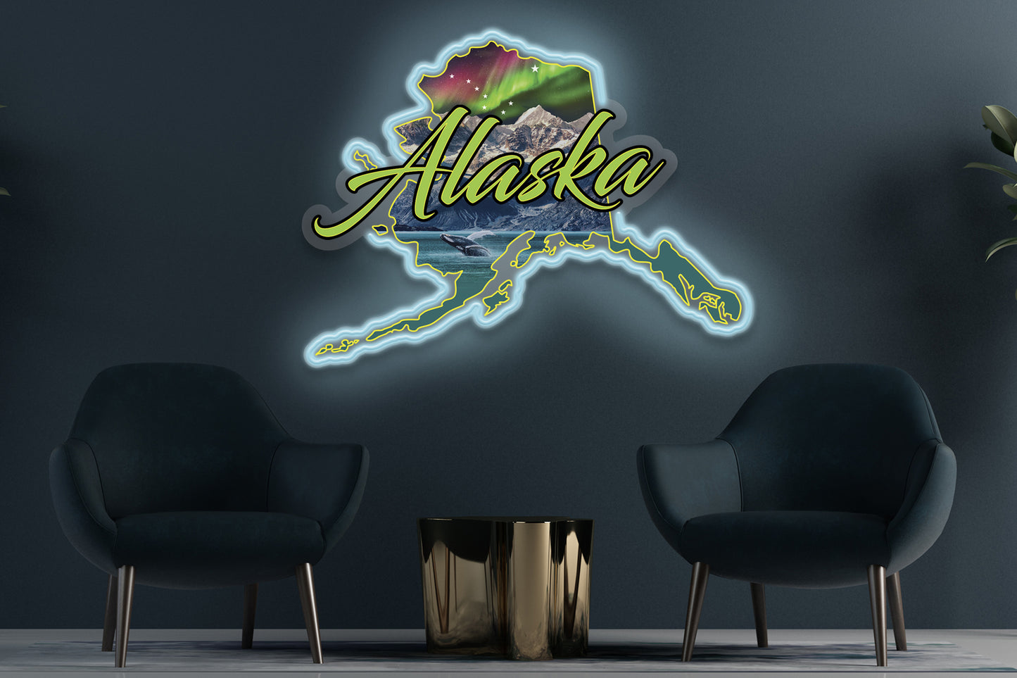 Enseigne au néon de l’État de l’Alaska