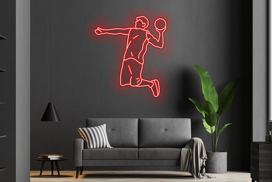 Ball Player custom neon LED sign featuring a vibrant athlete design, perfect for sports fans, game rooms, or athletic-themed decor