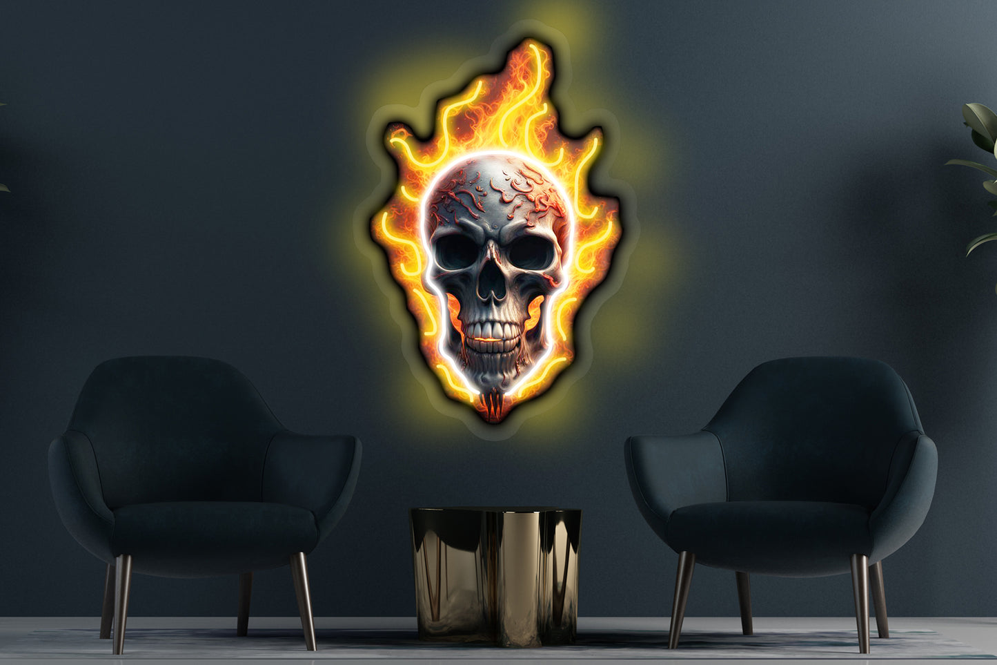 Burning Skull Custom Neon LED Sign