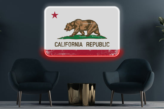 Enseigne Néon personnalisée du drapeau de l'État de Californie