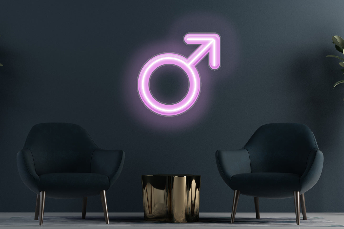 Female symbol custom neon LED sign with glowing, vibrant lights, perfect for feminist, empowerment, or modern decor.