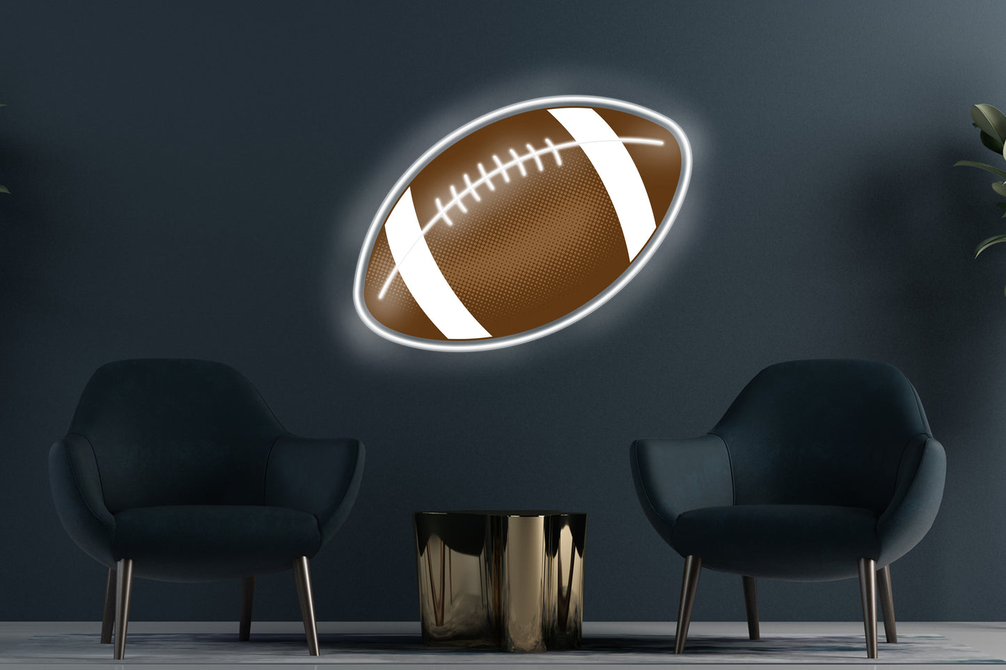 Football custom neon LED sign with bold, glowing lights, perfect for sports fans, game rooms, or sports-themed decor.