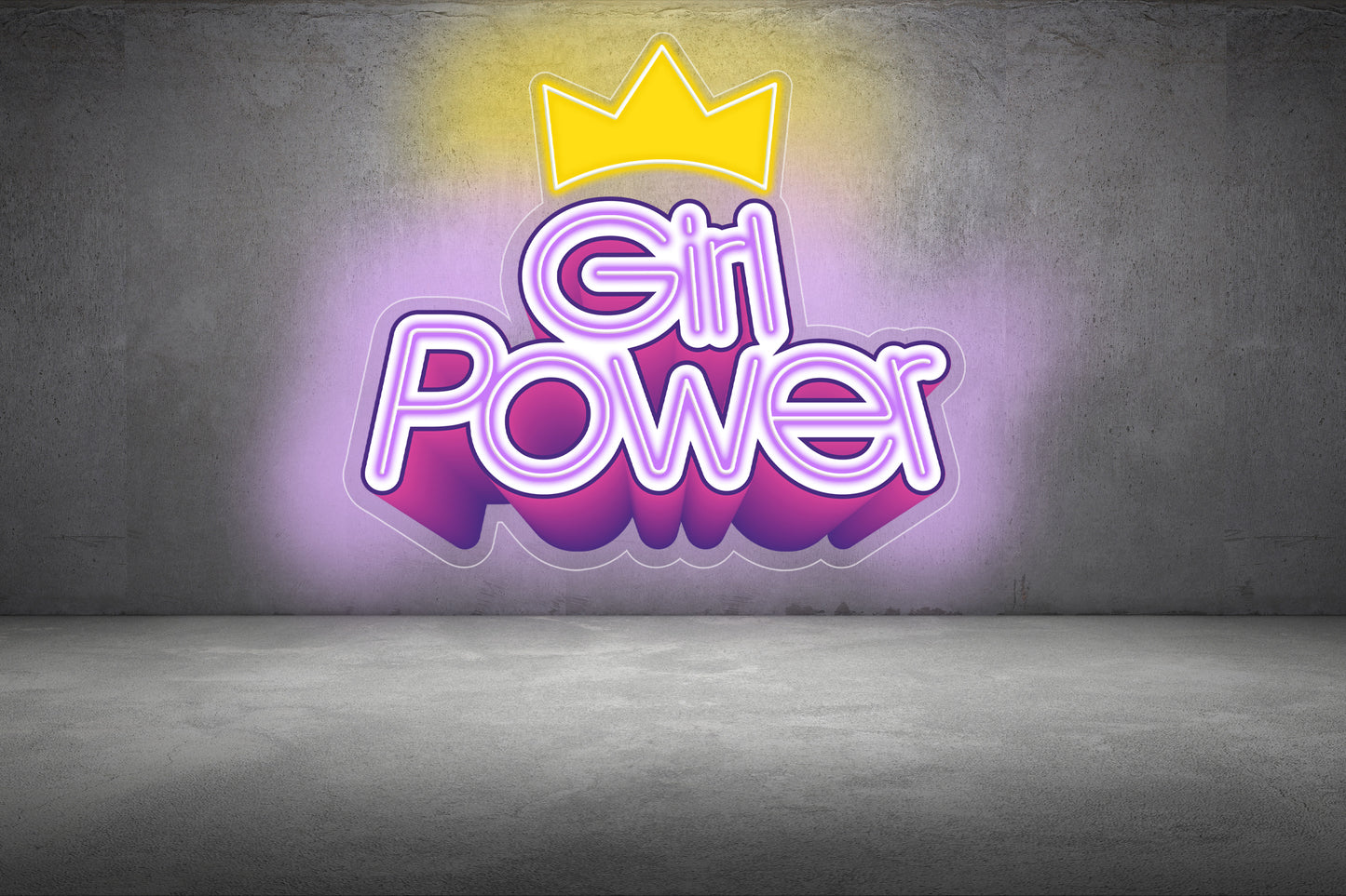 Girl Power with Crown Custom Neon LED Sign