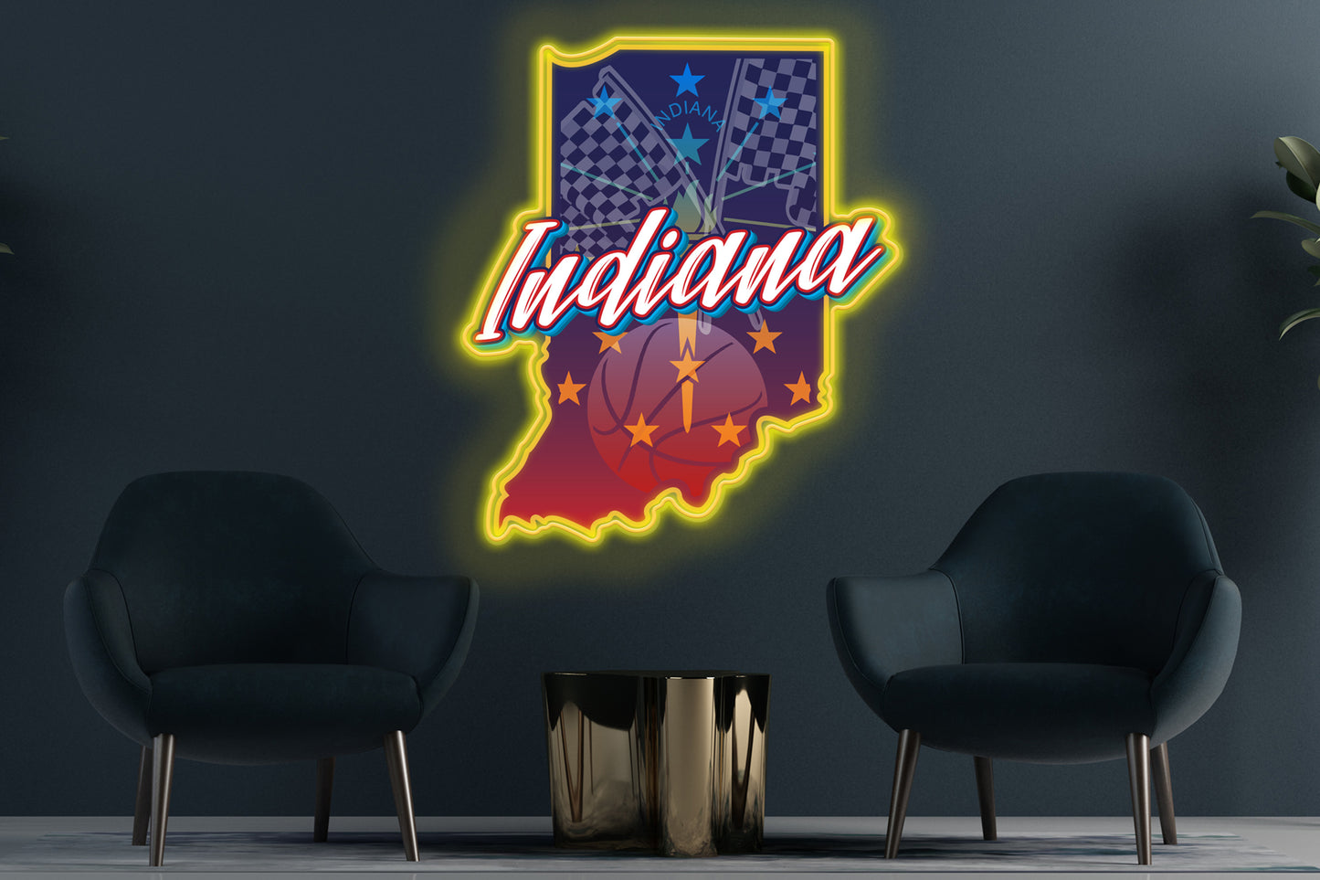 State of Indiana Custom Neon LED Sign