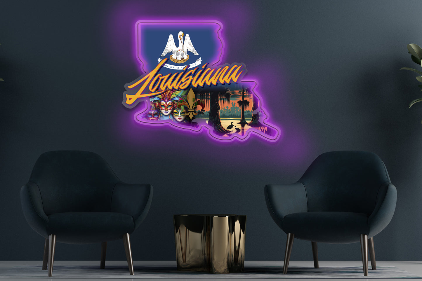 State of Louisiana Custom Neon LED Sign