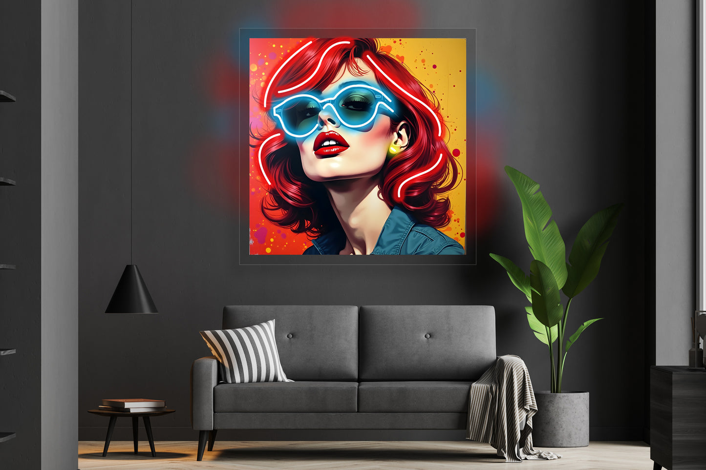 Redhead with Sunglasses Custom Neon LED