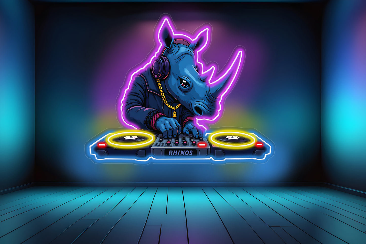 Rhino DJ Custom Neon LED Sign