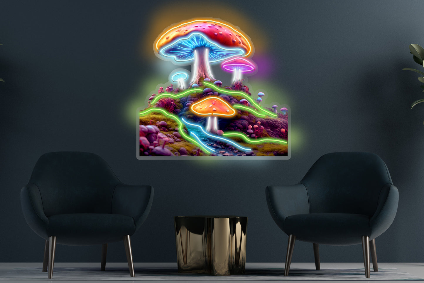 Vibrant Mushrooms Custom Neon LED Sign