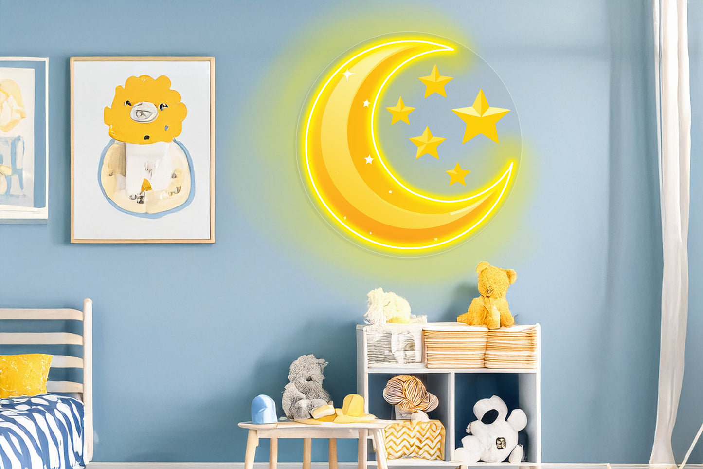 Starry Moon Custom Neon LED Sign