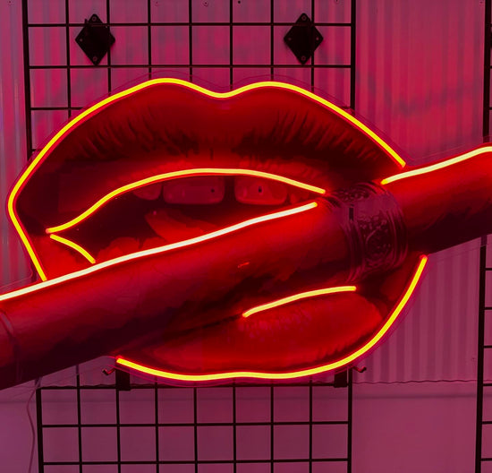 Luscious Lips with Cigar Custom Neon LED Sign