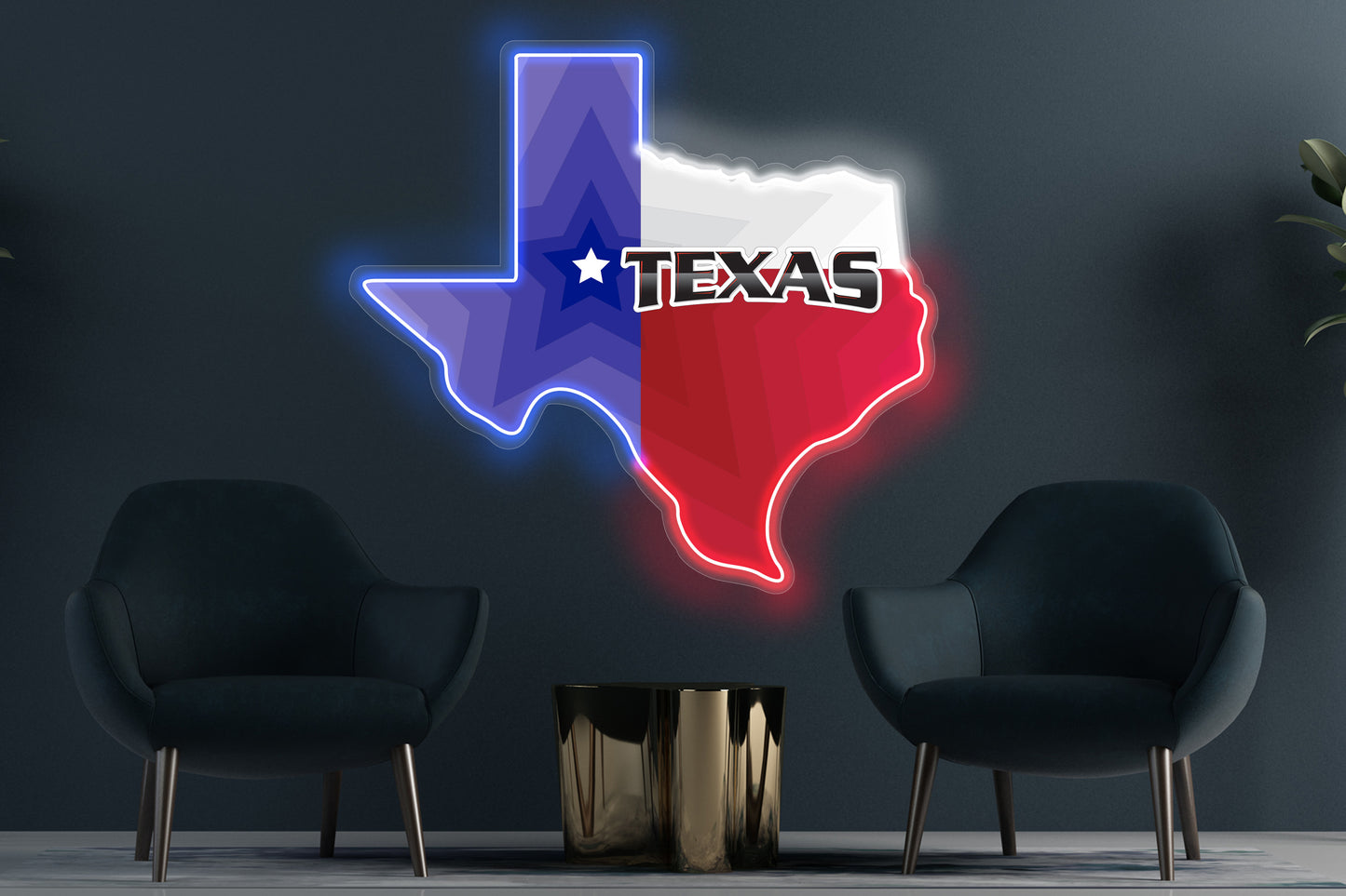 State of Texas, Printed Back, Custom Neon LED Sign