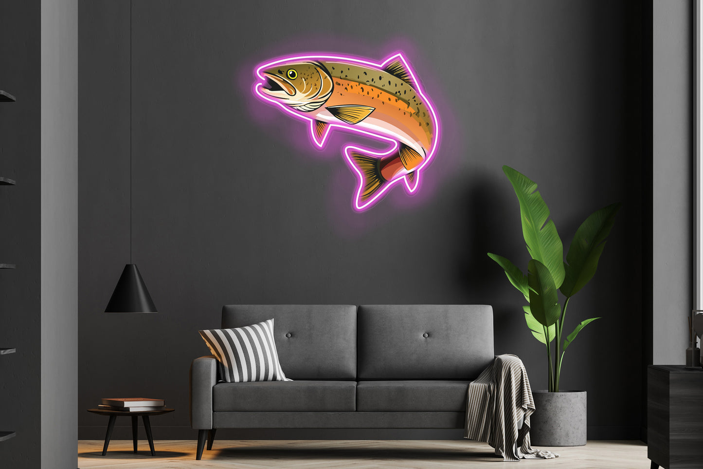 Trout Swimming Custom Neon LED