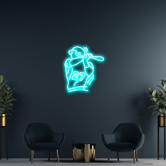 Baseball Player #27 Custom Neon Sign