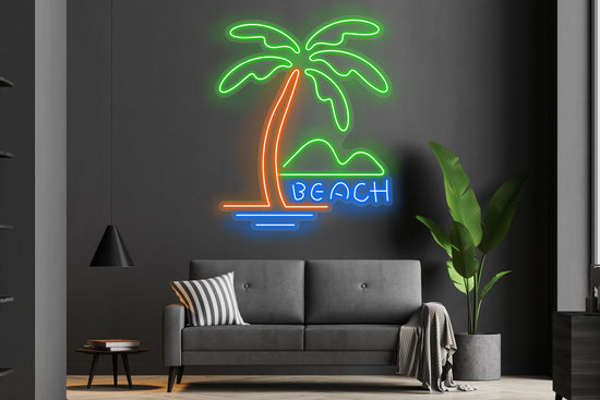 Beach Palm Tree Custom Neon LED Sign