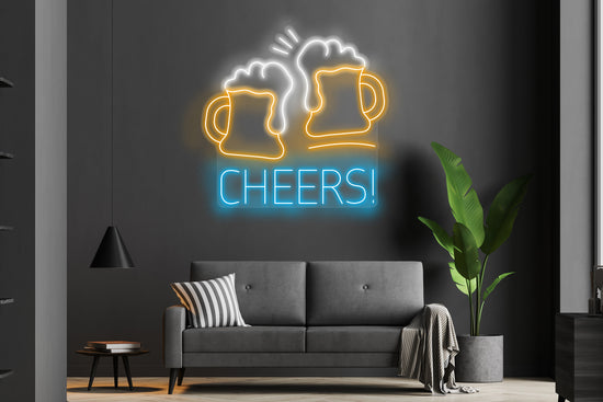 Cheers! with Beer Mugs Custom Neon LED Sign