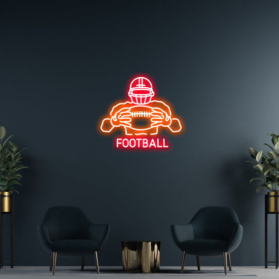 Football Player With Ball Custom Neon LED Sign