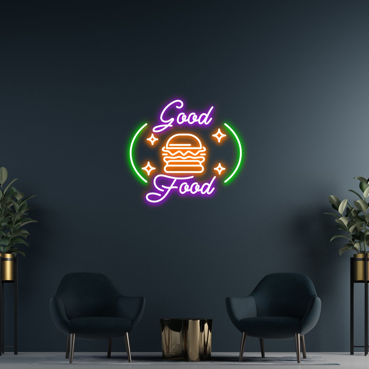 Good Food (Cheeseburger) Custom Neon LED Sign