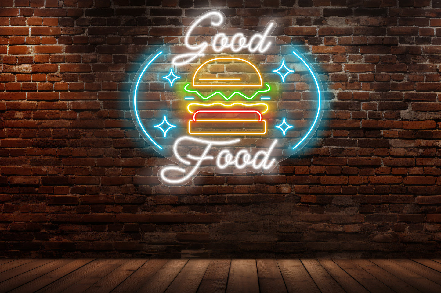 Good Food (cheeseburger) Custom Neon LED Sign