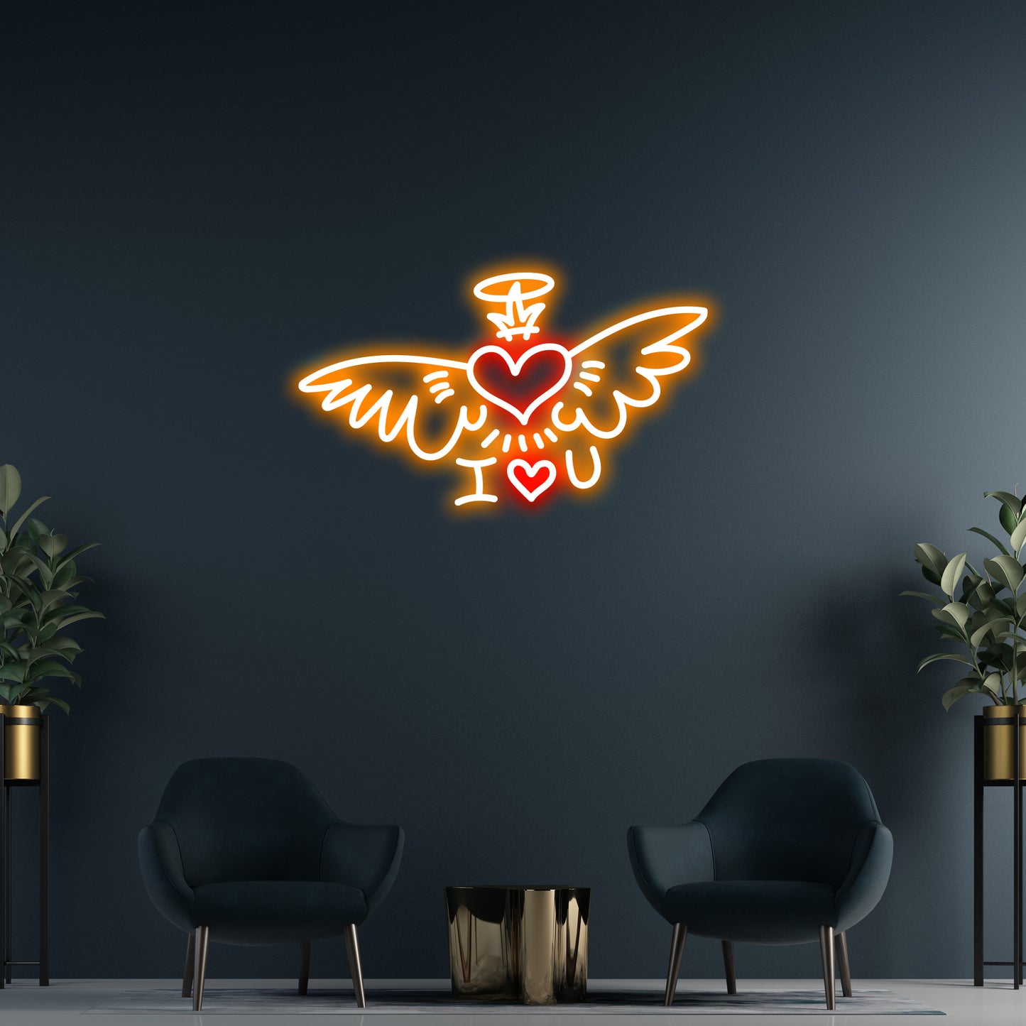 I Love U With Wings Custom Neon LED Sig