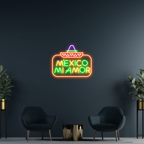 Mexico Mi Amor Custom Neon Sign 