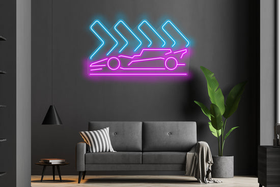 Racecar with Arrows Custom Neon LED Sign