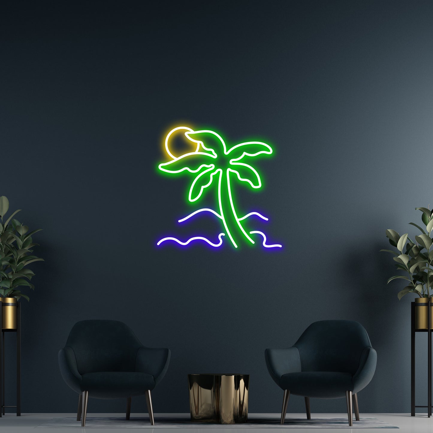 Palm Waves 2 Custom Neon LED Sign